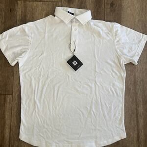 Brisk men’s white pique polo